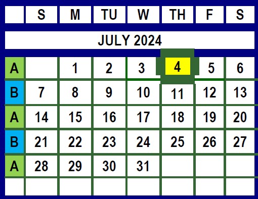 July 2024 Trash and Recycling Calendar