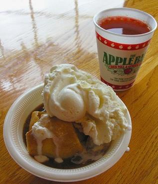 Apple Pie and Ice Cream with Cider to Drink