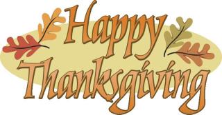 Happy Thanksgiving script with tan background and leaves